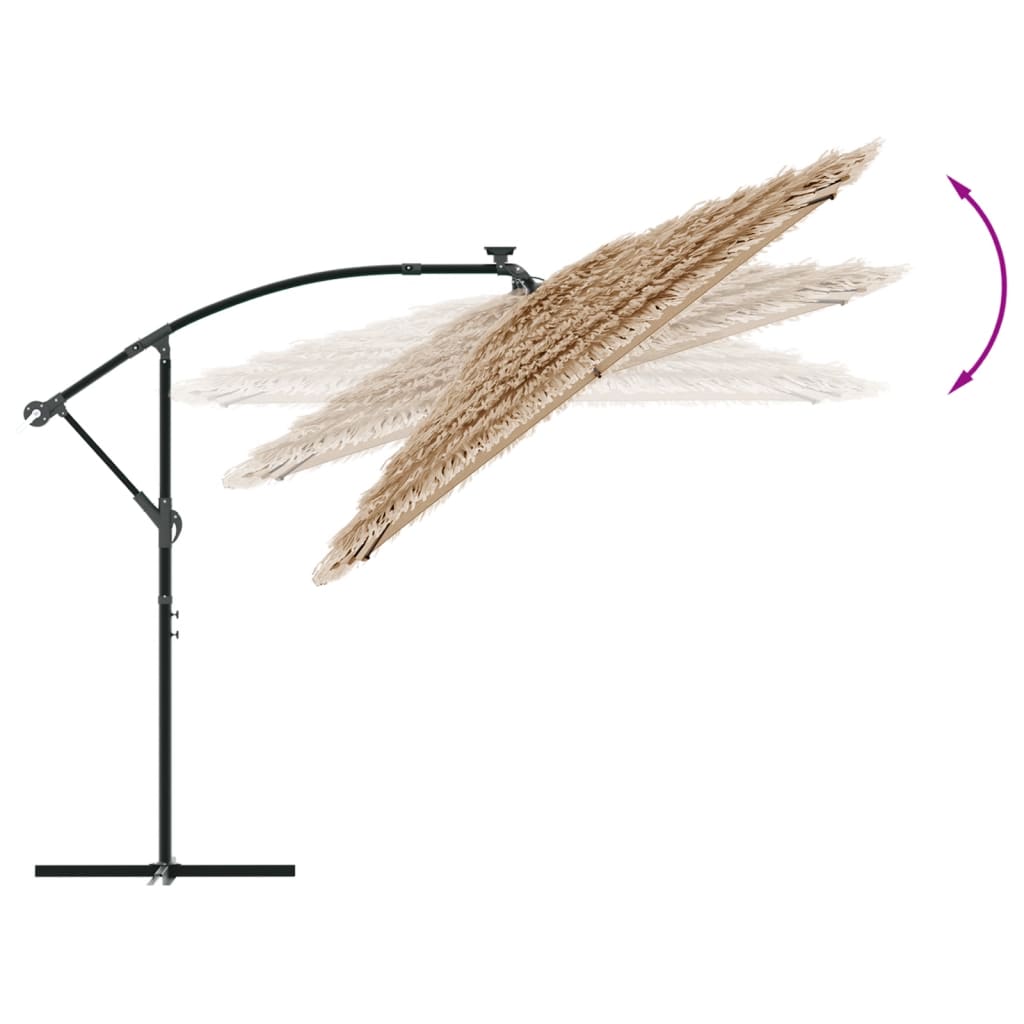 Garden Parasol with Steel Pole Brown 105.9x105.9x92.5