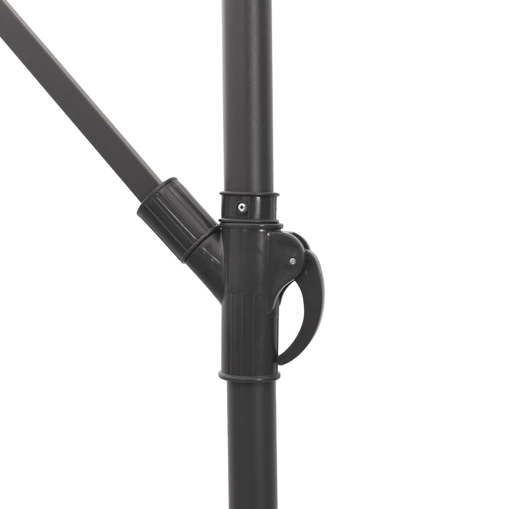 Garden Parasol with Steel Pole Brown 105.9x105.9x92.5