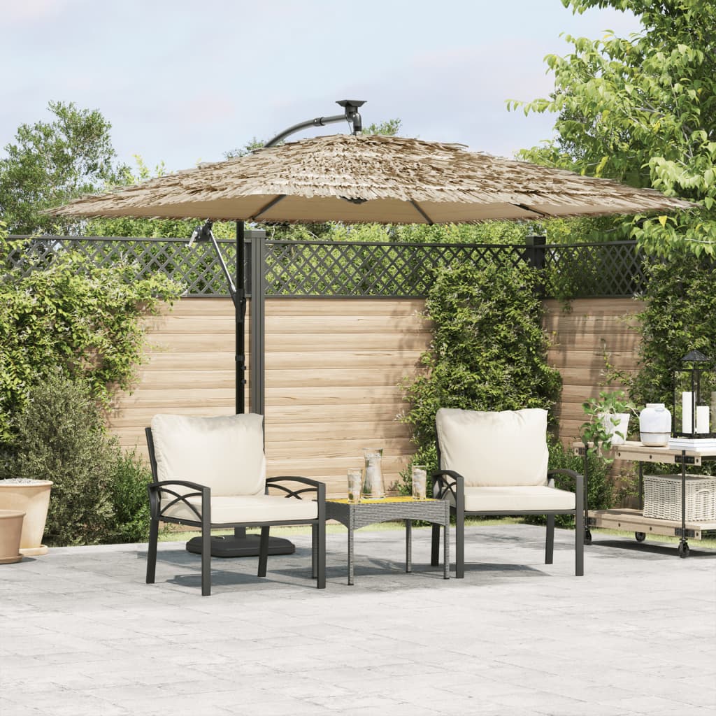 Garden Parasol with Steel Pole Brown 105.9x105.9x92.5