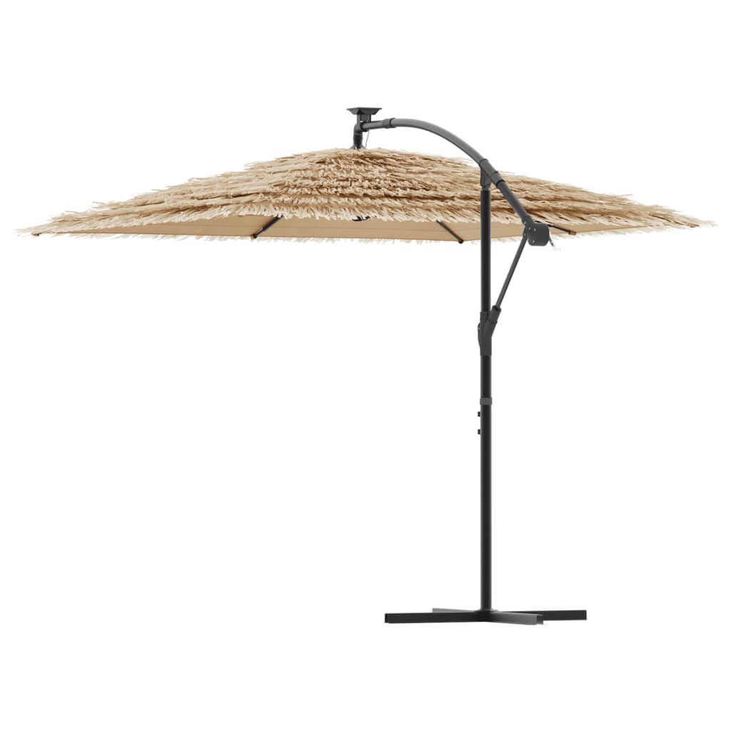 Garden Parasol with Steel Pole Brown 114.2x114.2x93.7