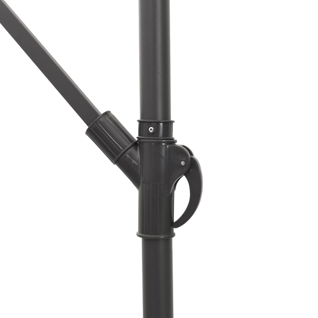 Garden Parasol with Steel Pole Brown 114.2x114.2x93.7