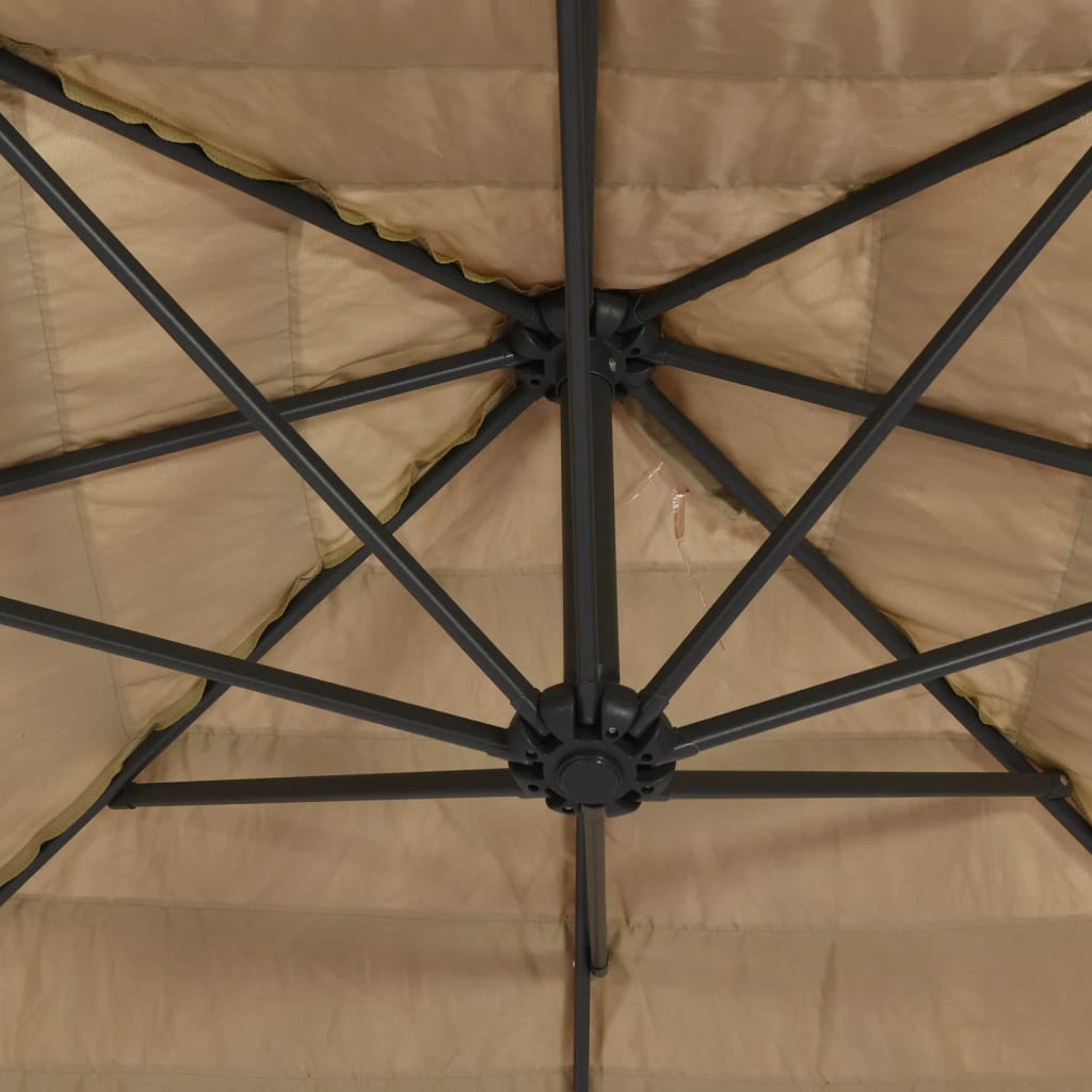 Garden Parasol with Steel Pole Brown 97.6x97.6x97.6