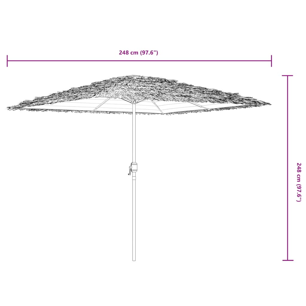 Garden Parasol with Steel Pole Brown 97.6x97.6x97.6