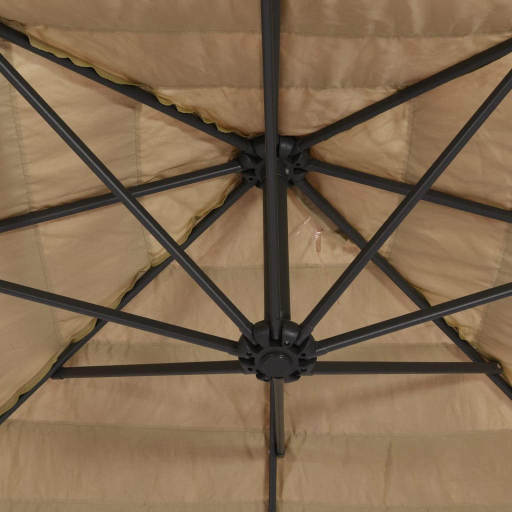 Garden Parasol with Steel Pole Brown 87.8x87.8x83.9