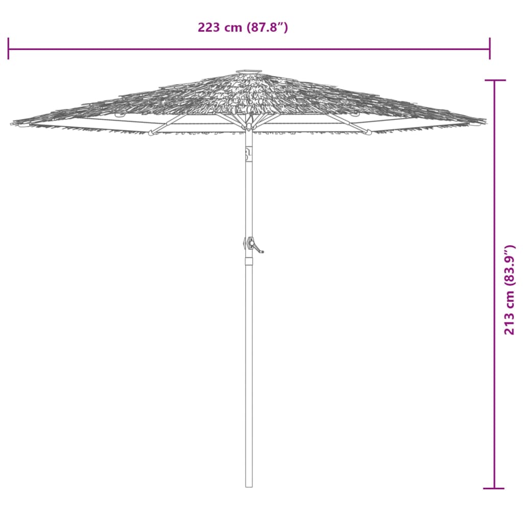Garden Parasol with Steel Pole Brown 87.8x87.8x83.9