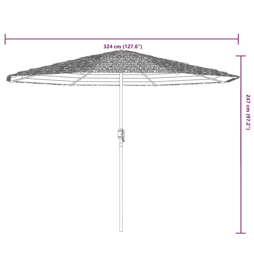 Garden Parasol with Steel Pole Brown 127.6x127.6x97.2