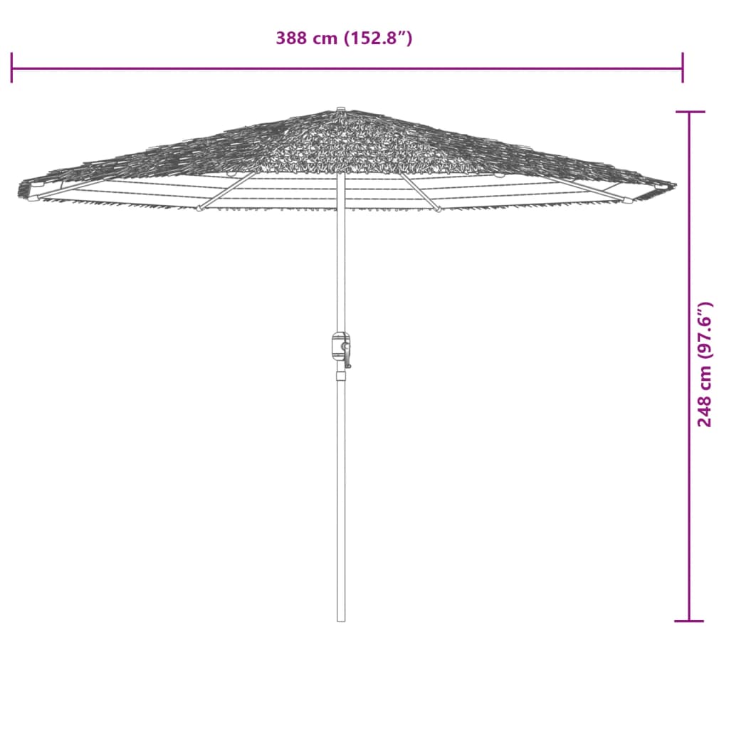 Garden Parasol with Steel Pole Brown 152.8x152.8x97.6