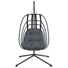 Hanging Egg Chair Anthracite and Black Steel, Polypropylene Large