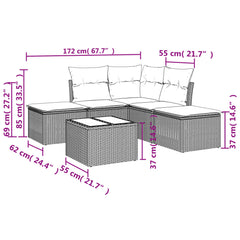 Garden Sofa Set Black, Cream White