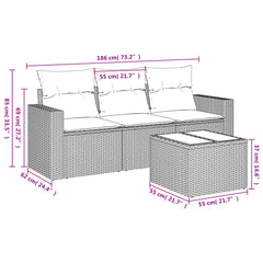 Garden Sofa Set Black PE rattan Large Modular Garden Sofa Set