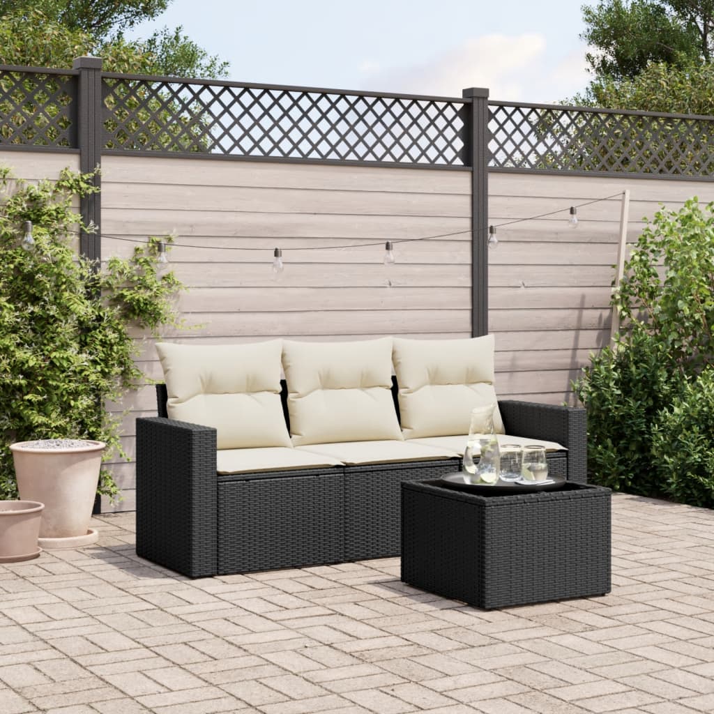 Garden Sofa Set Black PE rattan Large Modular Garden Sofa Set
