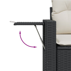Garden Sofa Set Black, Cream White