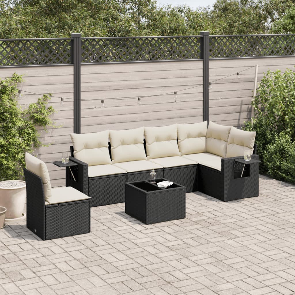 Garden Sofa Set Black, Cream White