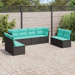 Garden Sofa Set Black, Blue