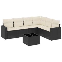 Garden Sofa Set Black PE rattan Large Modular Garden Sofa Set