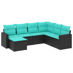 Garden Sofa Set Black, Blue