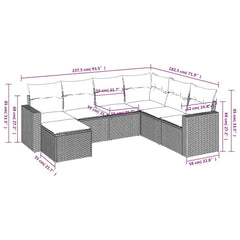 Garden Sofa Set Black, Blue