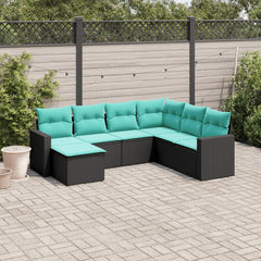 Garden Sofa Set Black, Blue