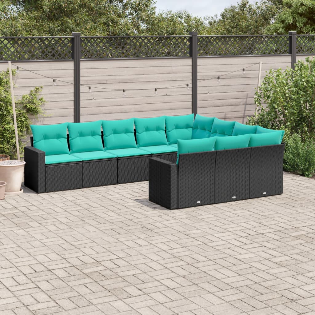Patio Sofa Set Black, Blue