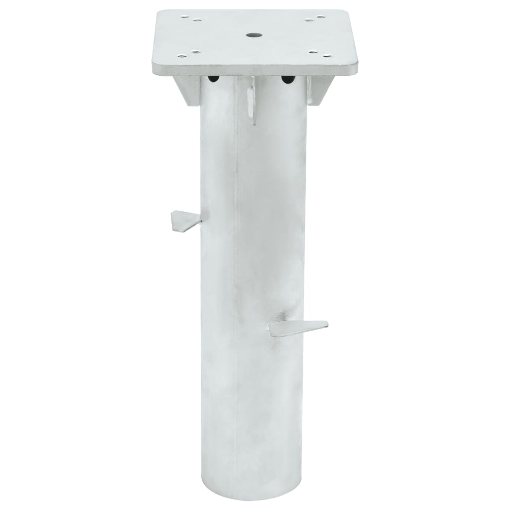 In-Ground Parasol Base Silver 6.3x6.3x15.6 Steel