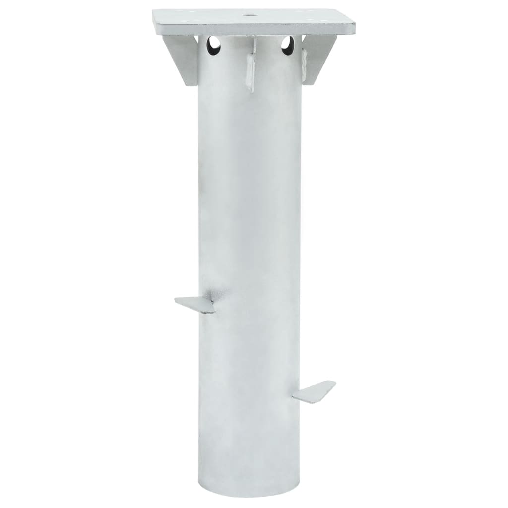 In-Ground Parasol Base Silver 6.3x6.3x15.6 Steel