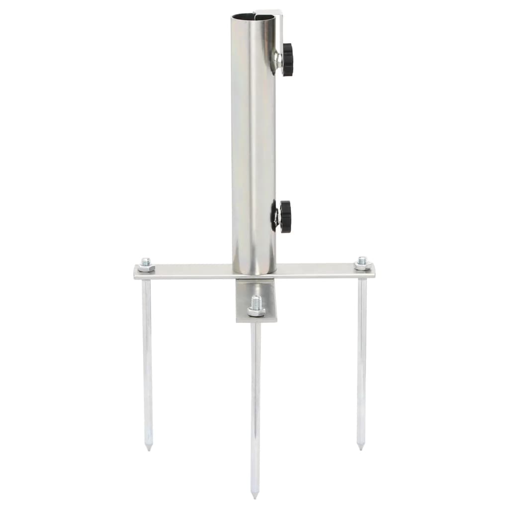 Parasol Base with Ground Spikes for ??1.3-1.5 Silver Steel