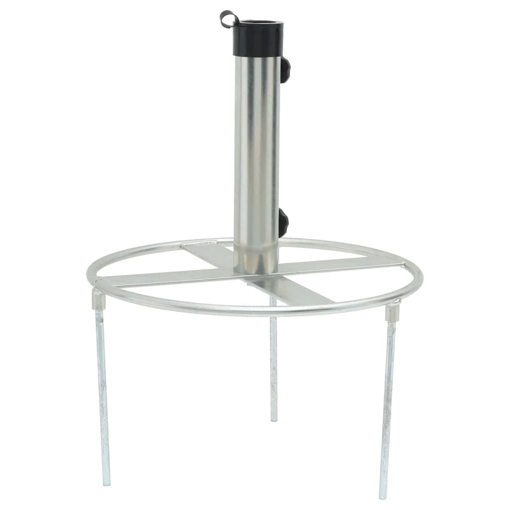 Parasol Base with Ground Spikes for ??1.5/1.9 Silver Steel