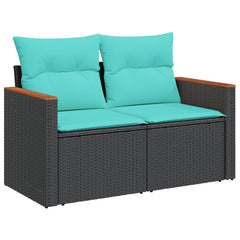 Patio Sofa Set Black Poly Rattan Large Modular Patio Sofa Set