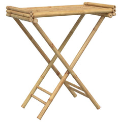 Bostome bamboo folding tray table with slatted top and X-frame legs.