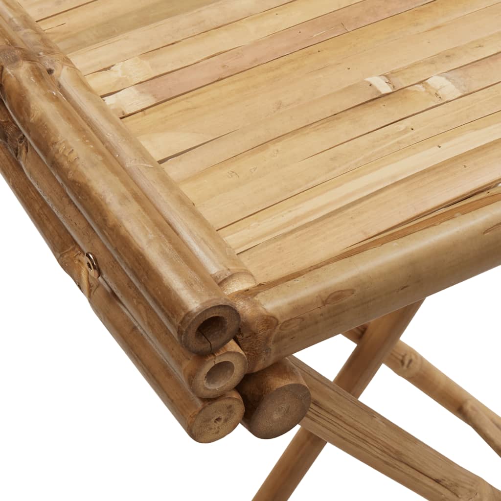 Bostome bamboo folding tray table with slatted surface and foldable legs.