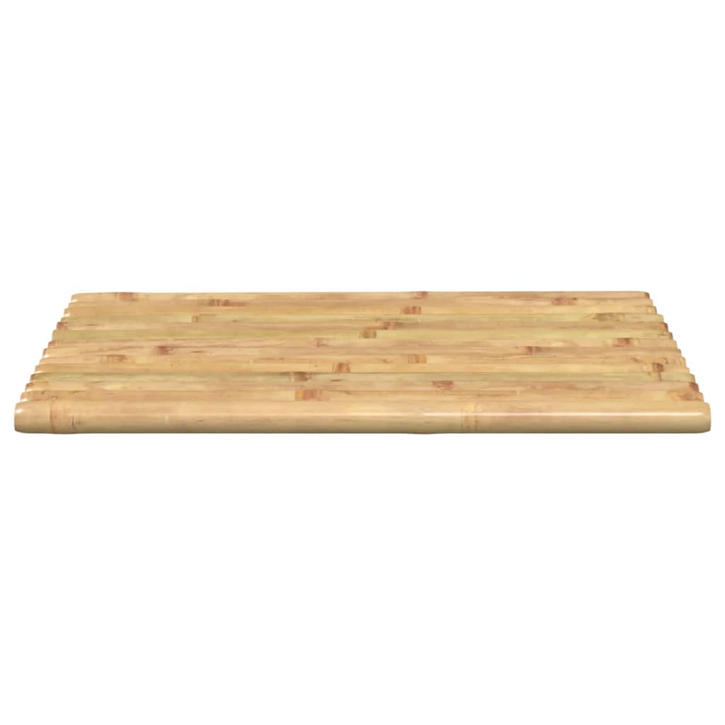 Two bamboo bath mats, each 19.7 by 13.8 inches with slatted design.