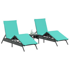 Patio Sun Lounger Black, Blue