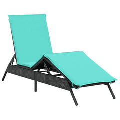 Patio Sun Lounger Black, Blue