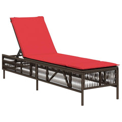 Patio Sun Lounger Brown PE rattan Standard