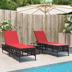 Patio Sun Lounger Brown PE rattan Standard