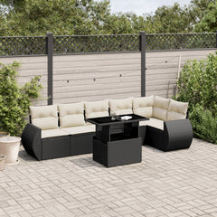 Garden Sofa Set Black PE Rattan Large Modular Garden Sofa Set