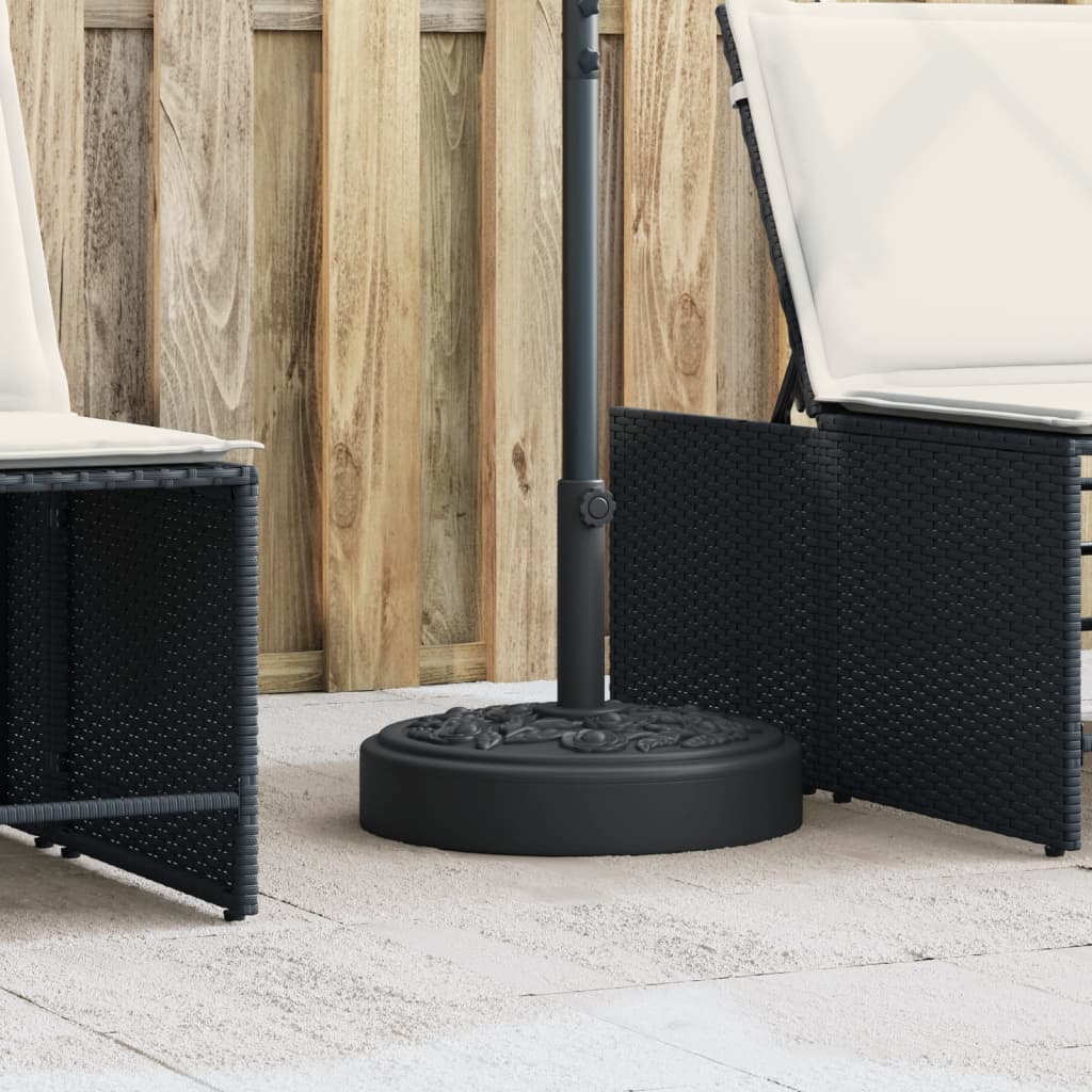 Parasol Base 126.37 lb Black Iron Circular