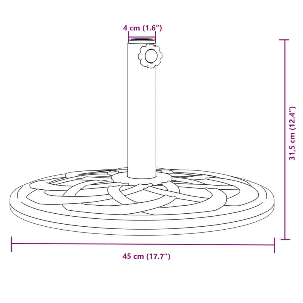 Parasol Base for ??1.5/1.9 Poles 26.5 lb Round