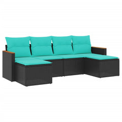 Garden Sofa Set Black and Blue