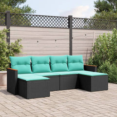Garden Sofa Set Black and Blue