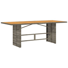 Bistro Set Grey PE rattan, powder-coated steel, solid acacia wood