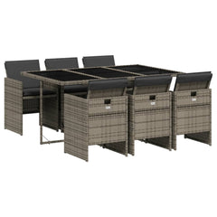 Patio Dining Set Set of 6 Grey