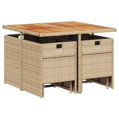 Garden Dining Set Beige, Brown, Cream