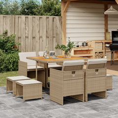 Garden Dining Set Beige, Brown, Cream