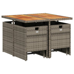 Patio Dining Set Set of 8 Gray and Navy Blue