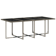 Garden Dining Set Grey PE rattan 12-seater Foldable