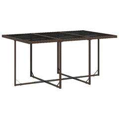 Patio Dining Set Set of 10 Brown and black
