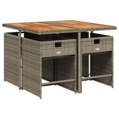 Patio Dining Set Set of 4 Gray, Brown, Dark Gray Cushion