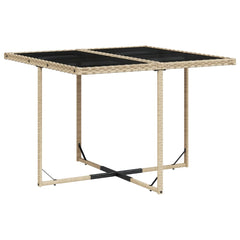 Patio Dining Set Set of 8 Beige PE Rattan Medium Foldable