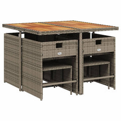 Patio Dining Set Set of 8 Gray, Brown, Dark Gray